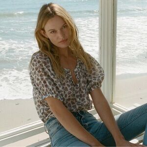 Doen June Top in Sea Salt Bedford Paisley
